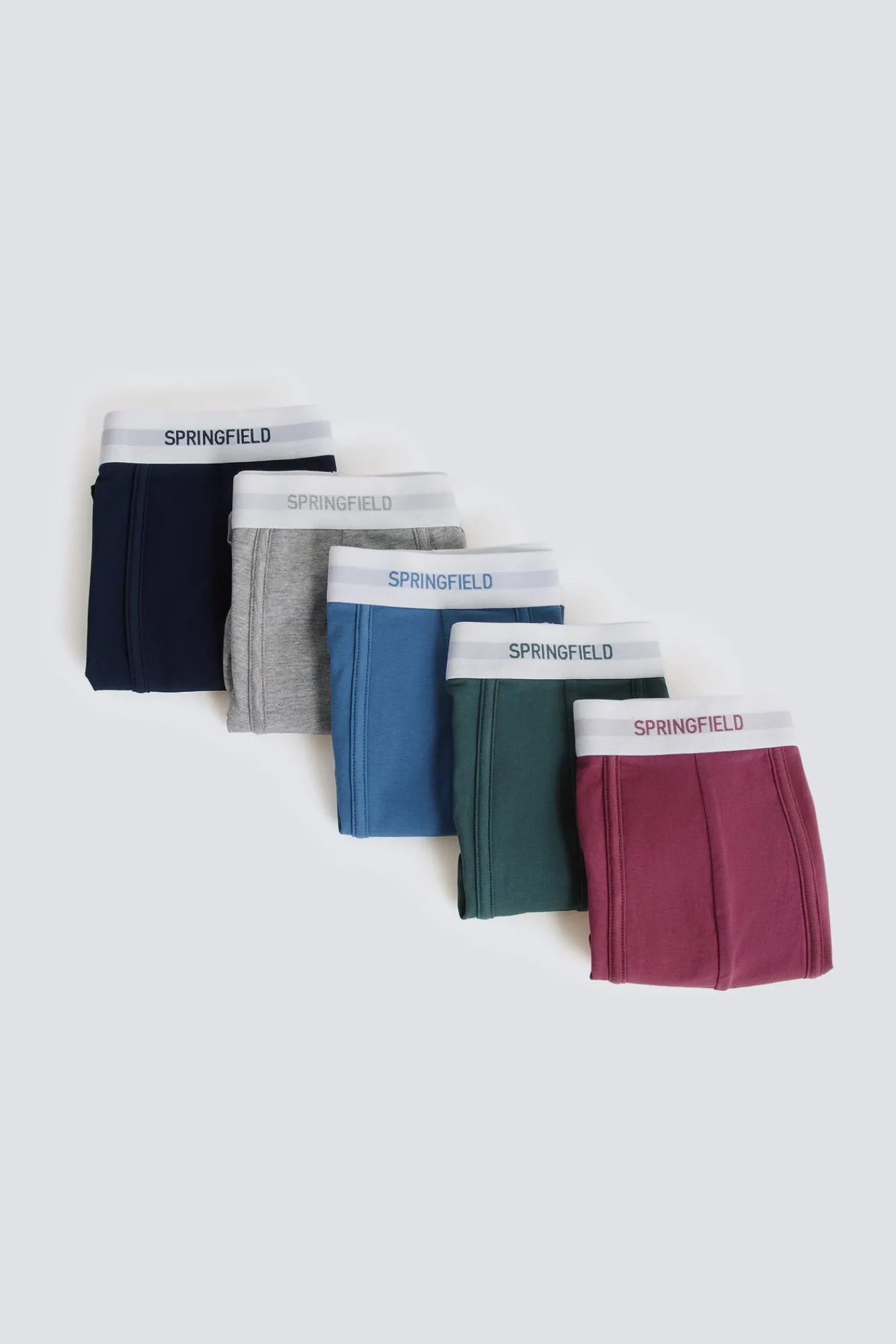Best Springfield Lot de 5 boxers basiques en coton bleu