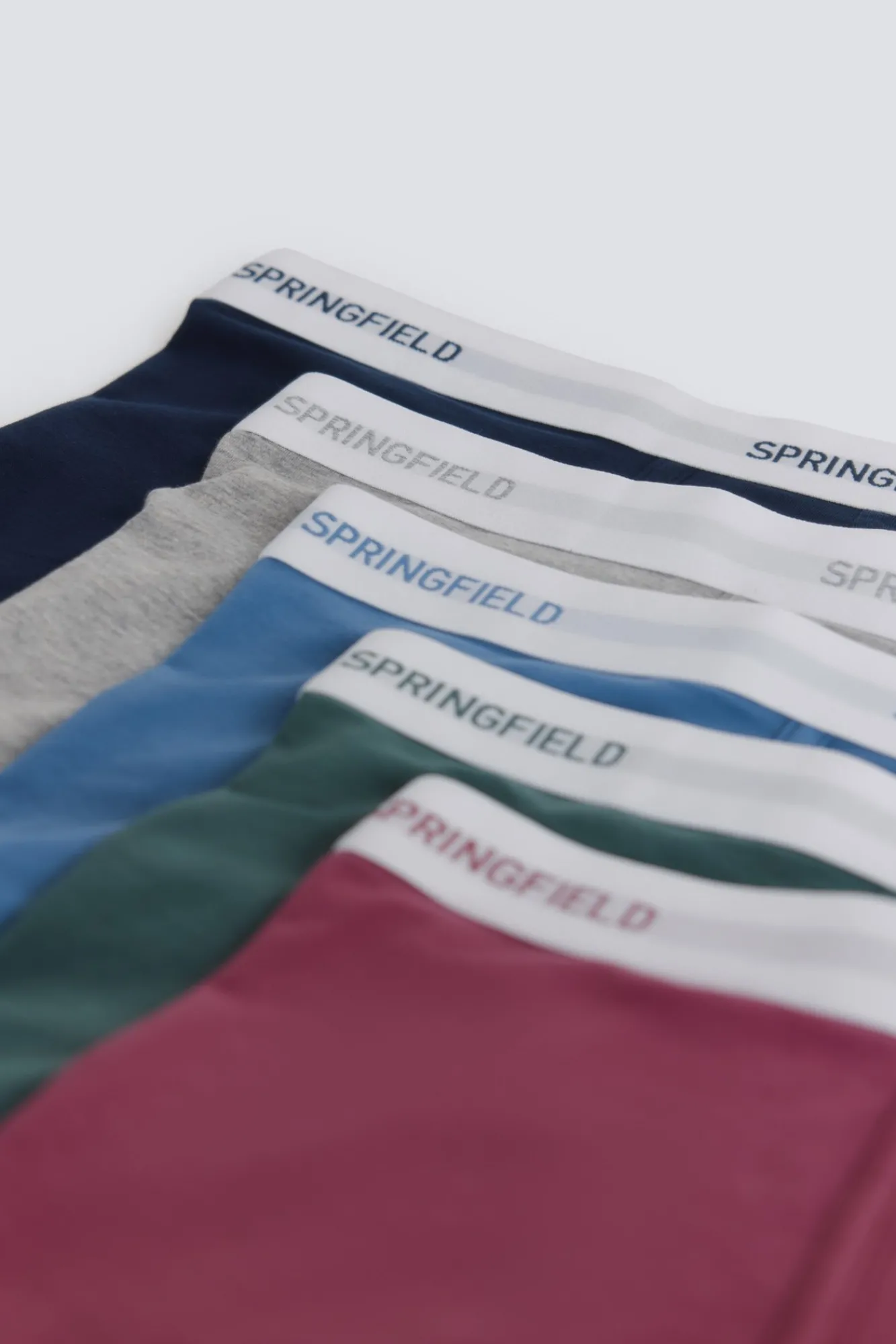 Best Springfield Lot de 5 boxers basiques en coton bleu