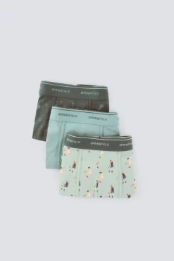 Hot Springfield Lot de 3 boxers tennis vert