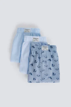 Springfield Lot de 3 cale&ccedil;ons imprim&eacute; chiens bleu