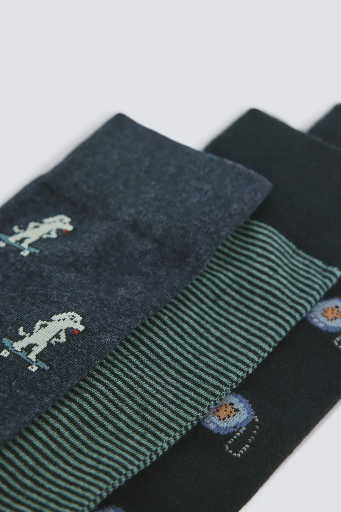 Springfield Lot de 3 chaussettes longues années 90 bleu