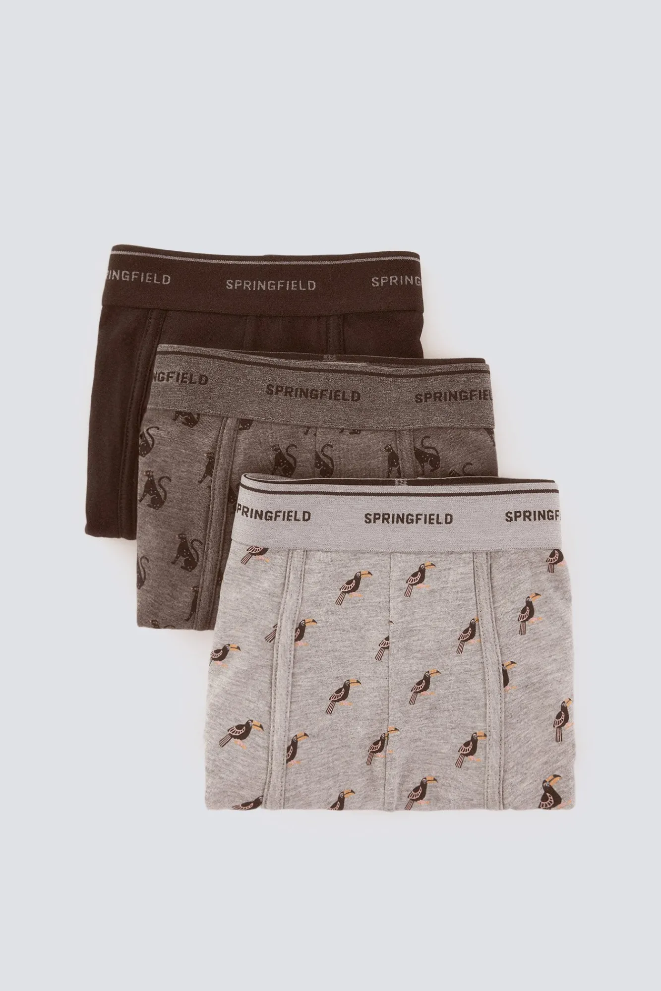 Clearance Springfield Pack de 3 boxers jungle gris