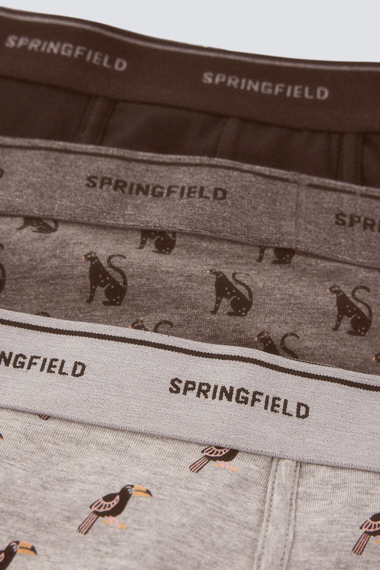 Clearance Springfield Pack de 3 boxers jungle gris