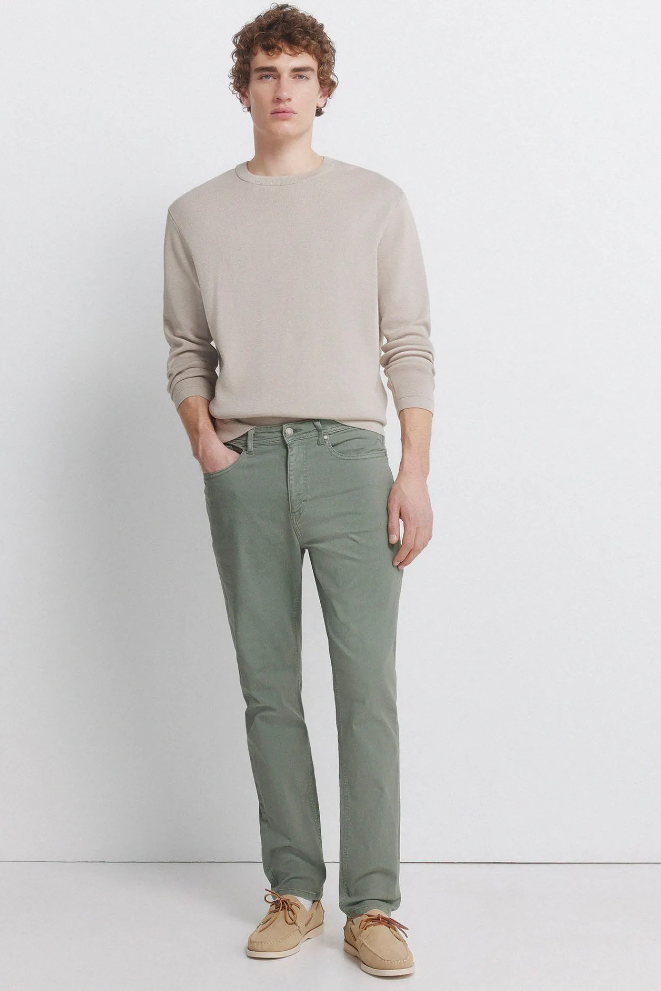 Online Springfield Pantalon 5 poches délavé coupe slim