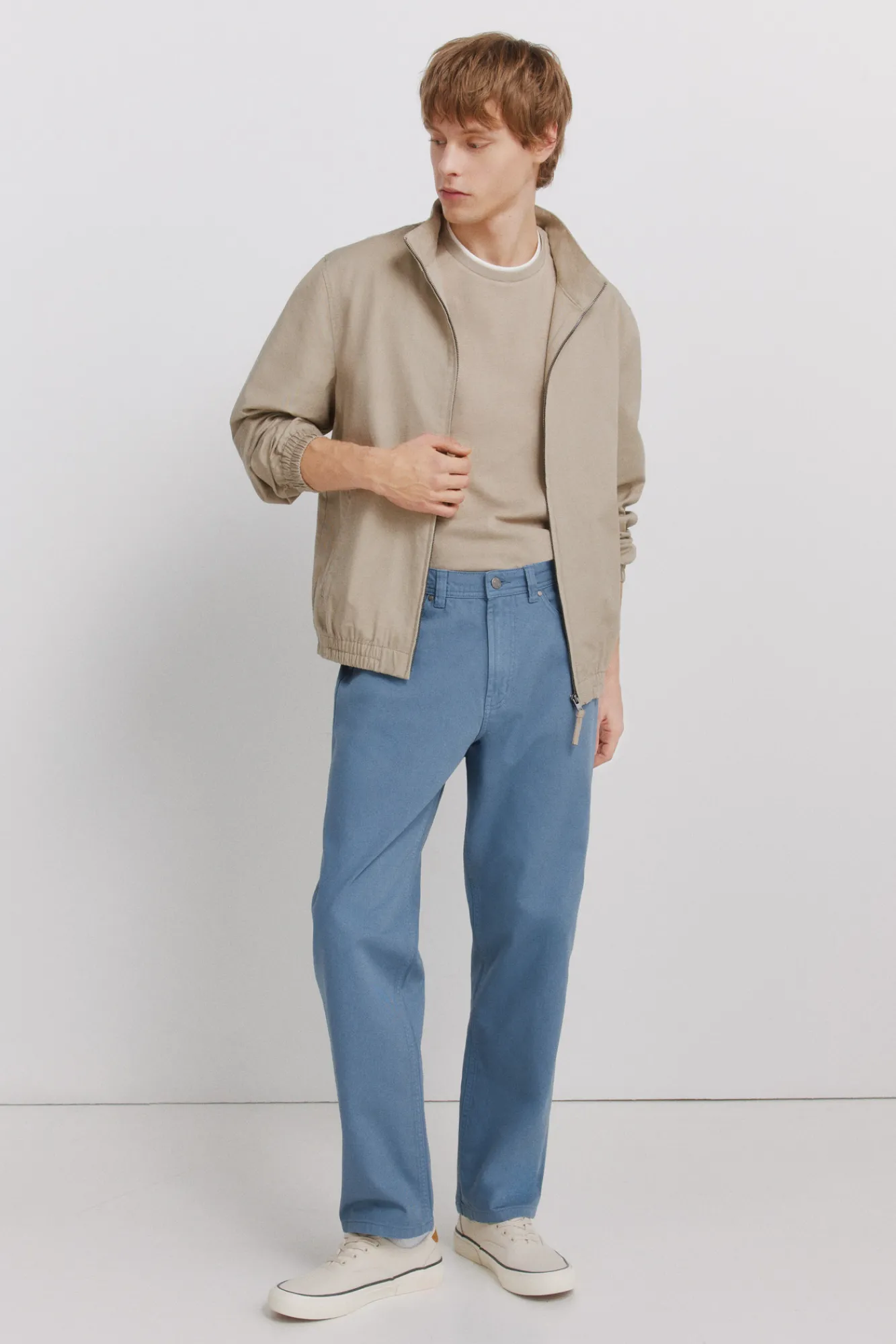 Sale Springfield Pantalon 5 poches lavé coupe droite