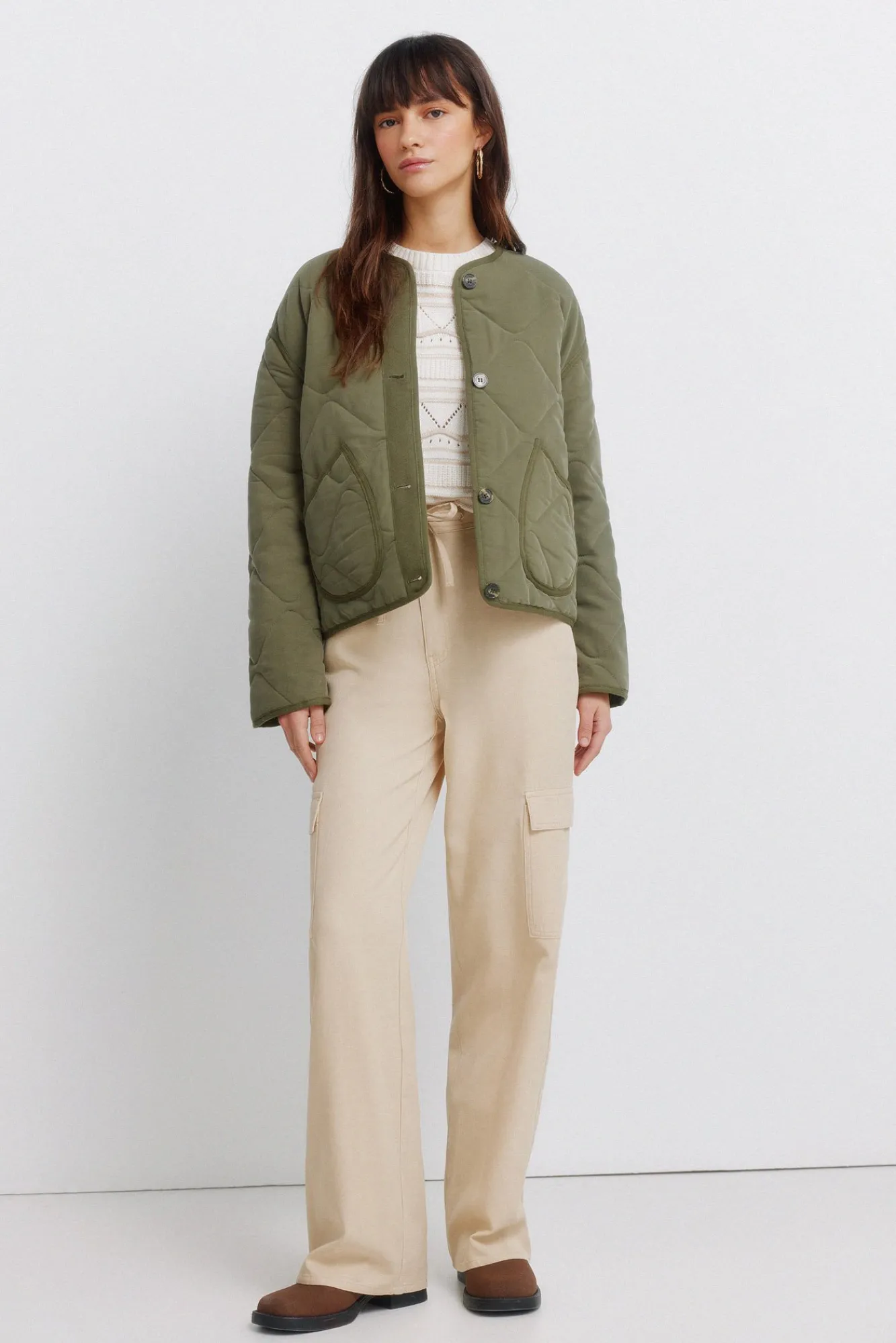 Outlet Springfield Pantalon cargo en coton camel
