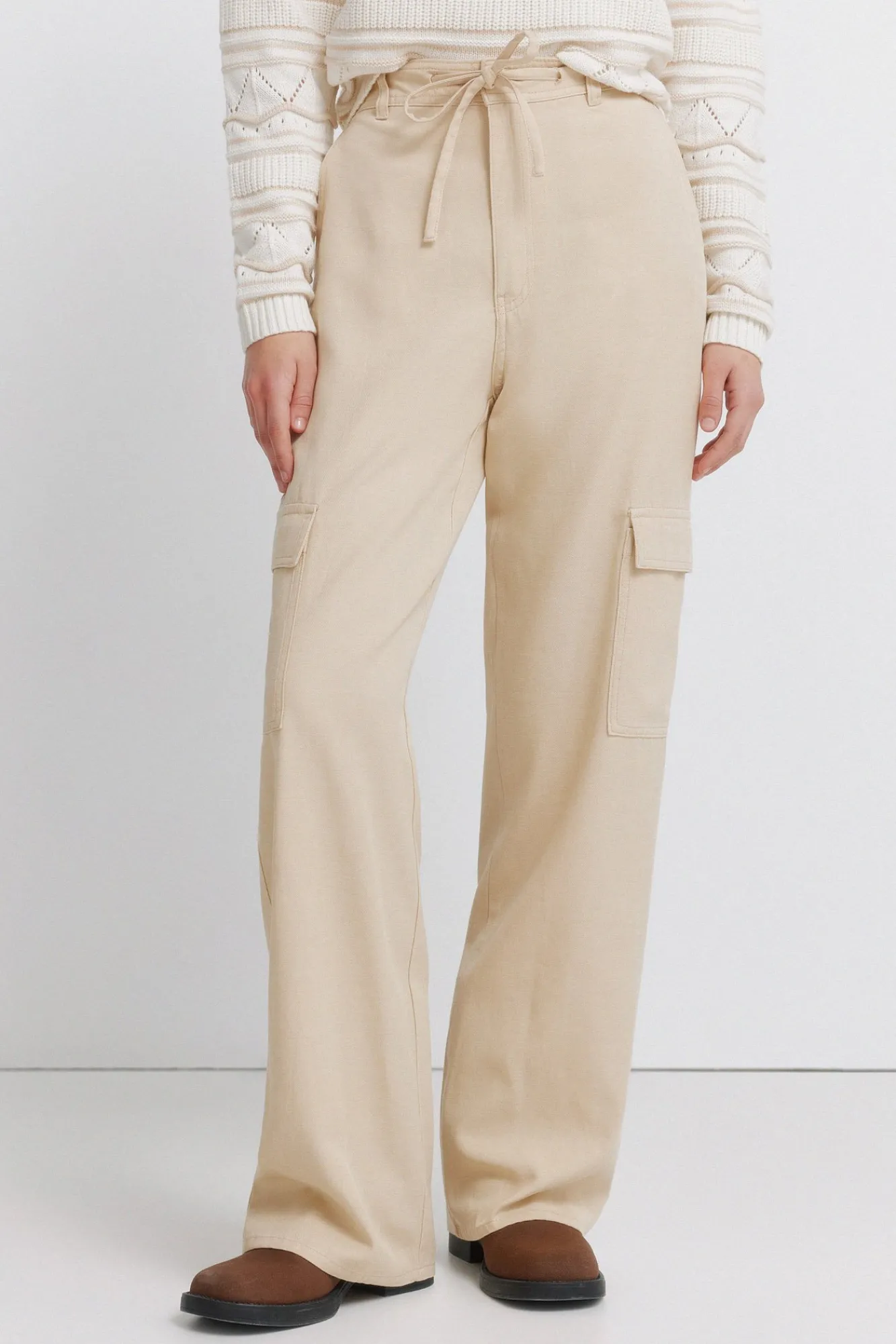 Outlet Springfield Pantalon cargo en coton camel