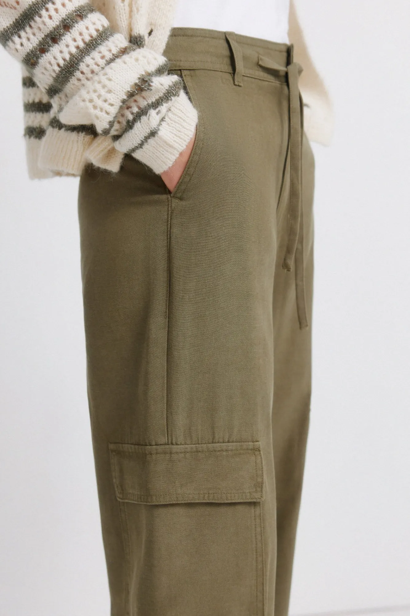 Sale Springfield Pantalon cargo en coton beige