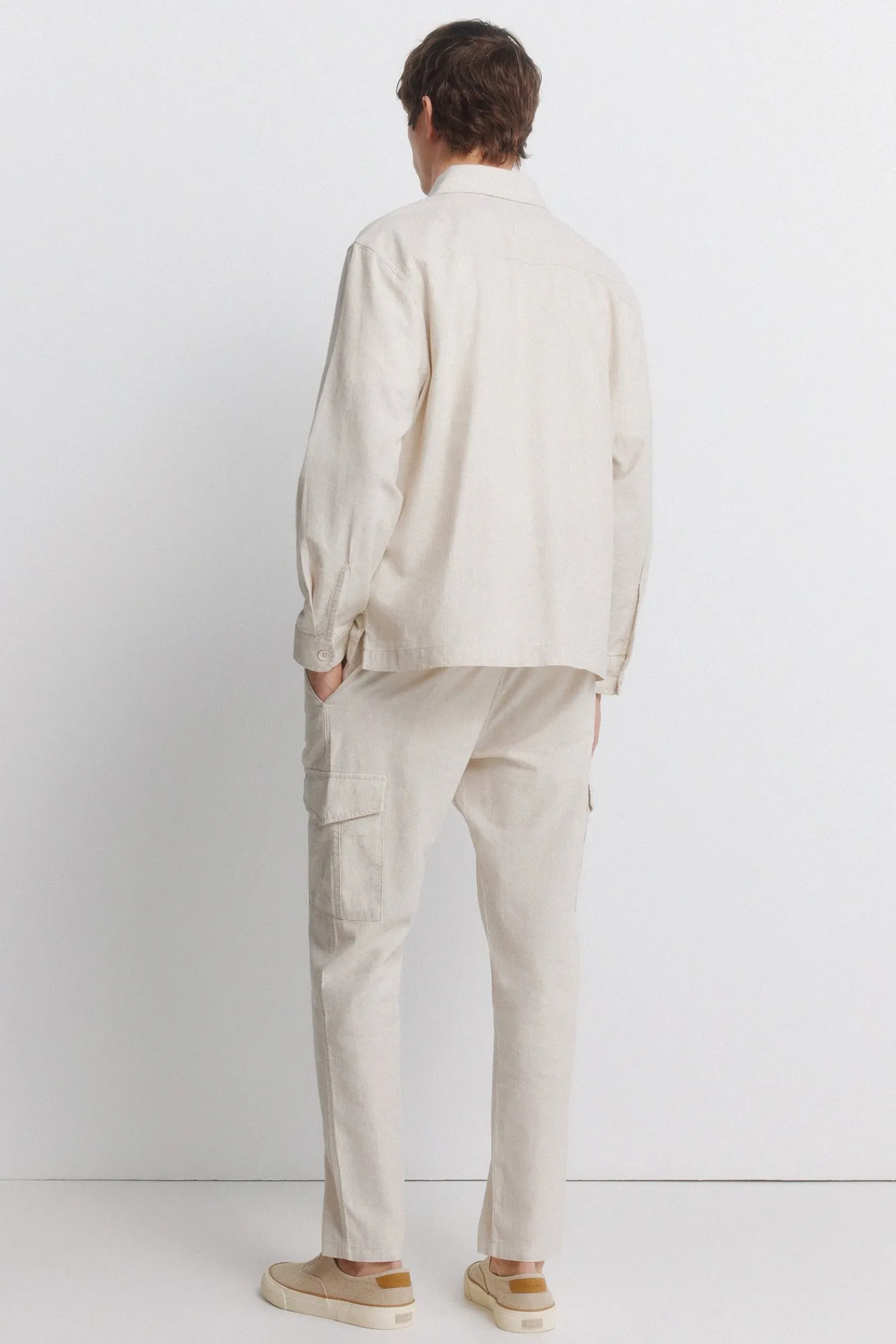 Discount Springfield Pantalon cargo slim fit en lin gris