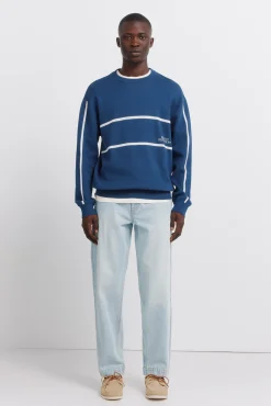 Online Springfield Pantalon chino en jean délavé clair bleu