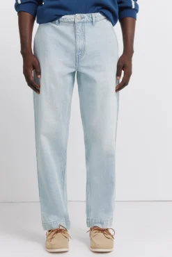 Online Springfield Pantalon chino en jean d&eacute;lav&eacute; clair bleu