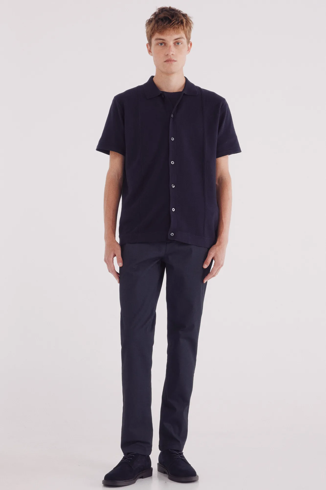 Sale Springfield pantalon chino slim micro-imprimé bleu
