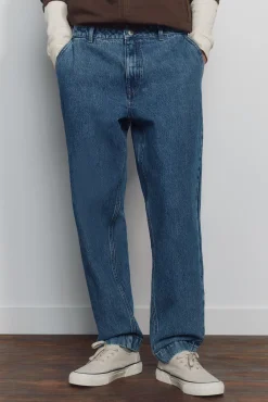 Springfield Pantalon chino surteint relaxed fit bleu