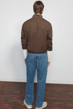 Springfield Pantalon chino surteint relaxed fit bleu