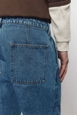 Springfield Pantalon chino surteint relaxed fit bleu