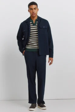 Sale Springfield Pantalon coupe droite en coton bleu