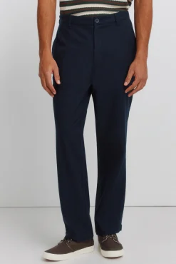 Sale Springfield Pantalon coupe droite en coton bleu