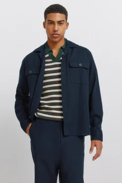 Sale Springfield Pantalon coupe droite en coton bleu