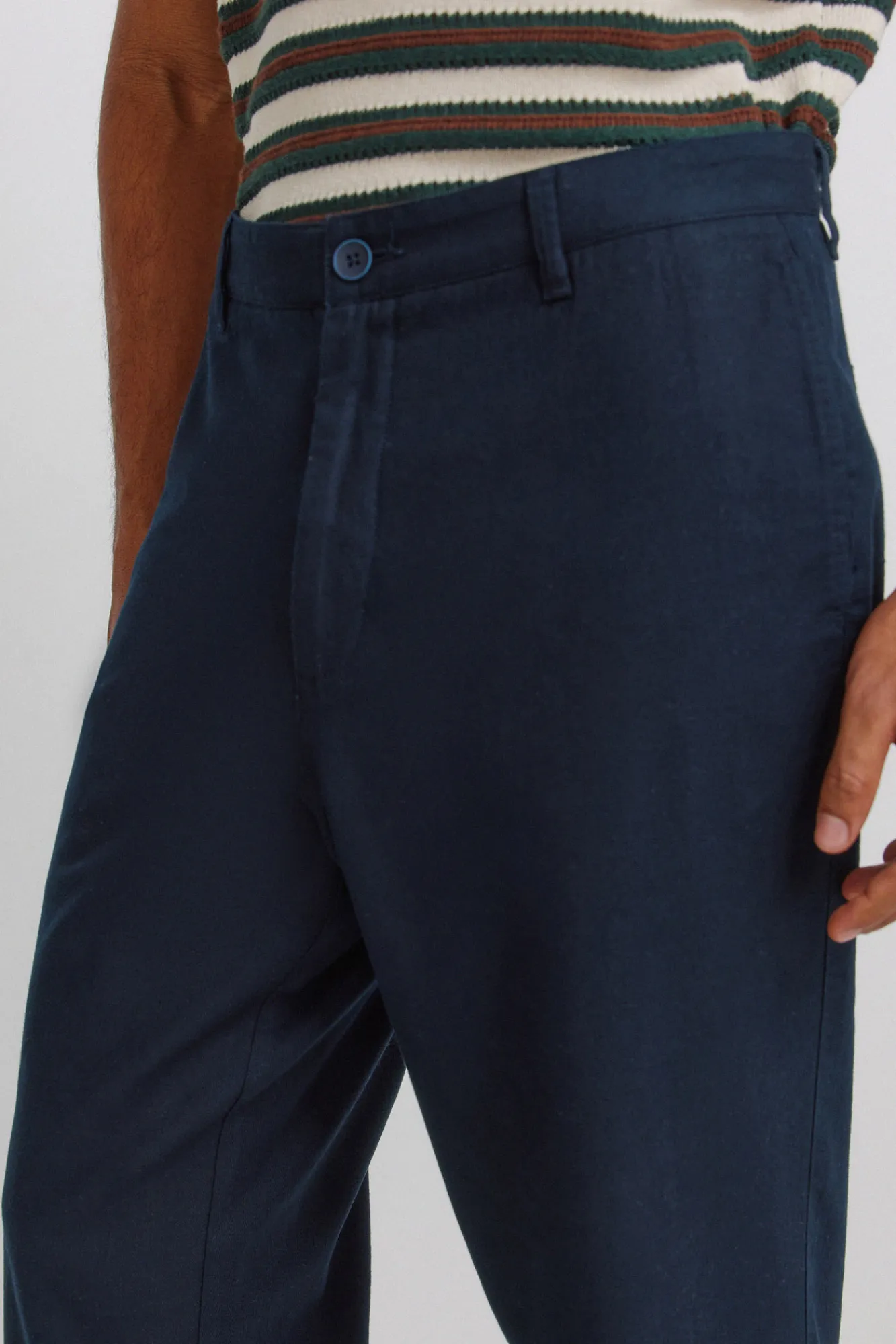 Sale Springfield Pantalon coupe droite en coton bleu
