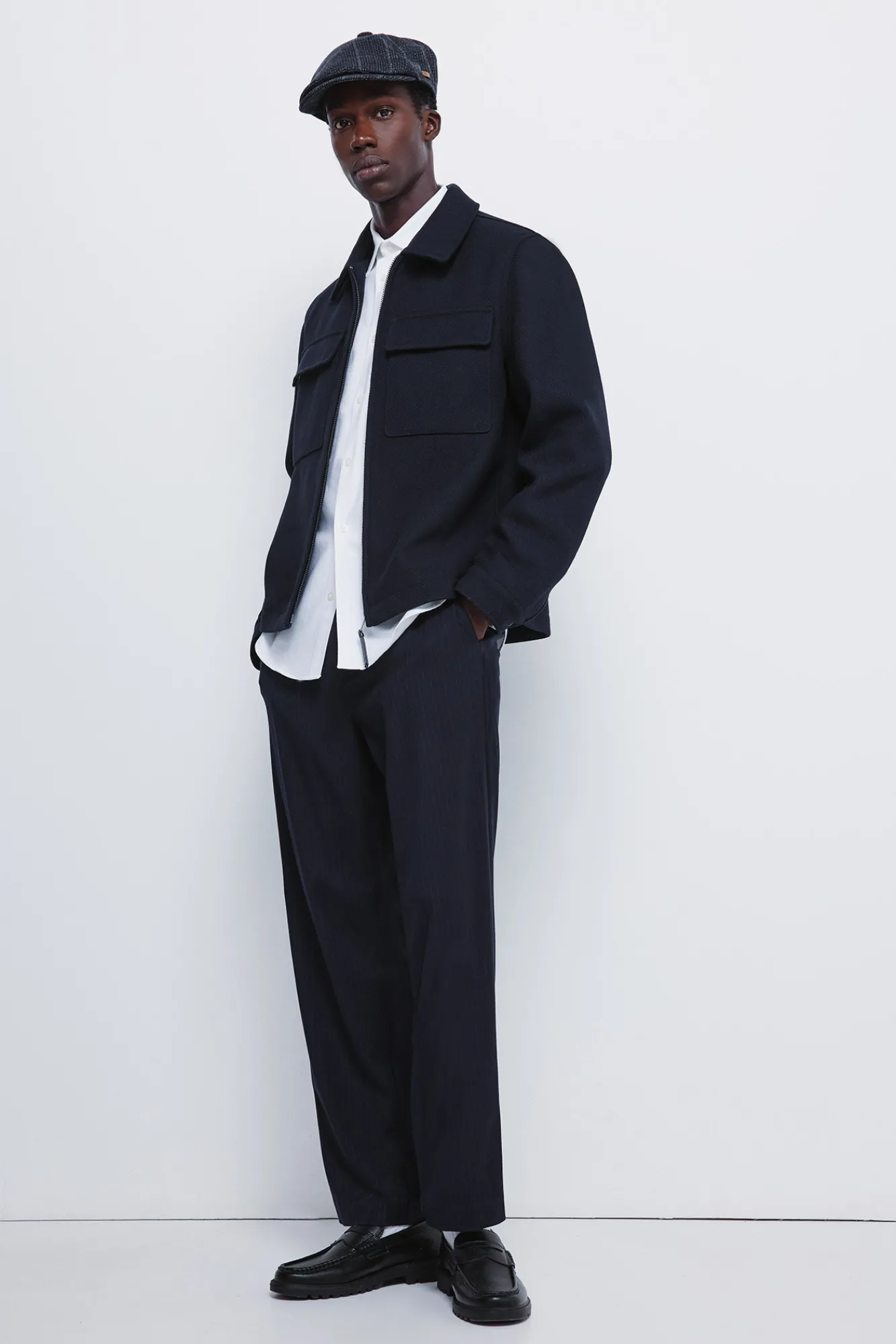 Clearance Springfield Pantalon rayures coupe droite bleu