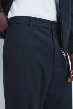 Clearance Springfield Pantalon rayures coupe droite bleu
