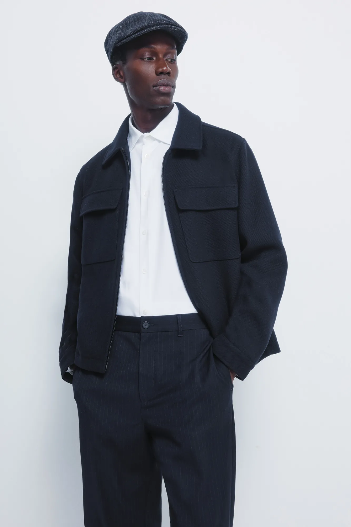 Clearance Springfield Pantalon rayures coupe droite bleu