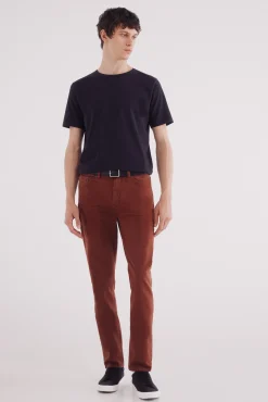 New Springfield Pantalon slim 5 poches rouge