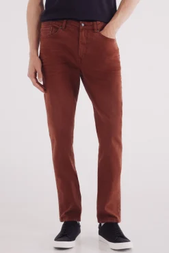 New Springfield Pantalon slim 5 poches rouge