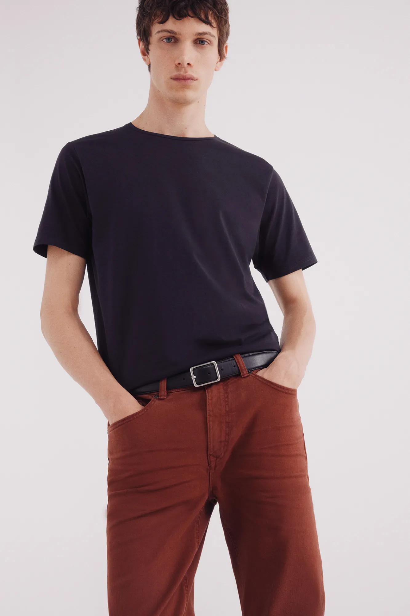 New Springfield Pantalon slim 5 poches rouge