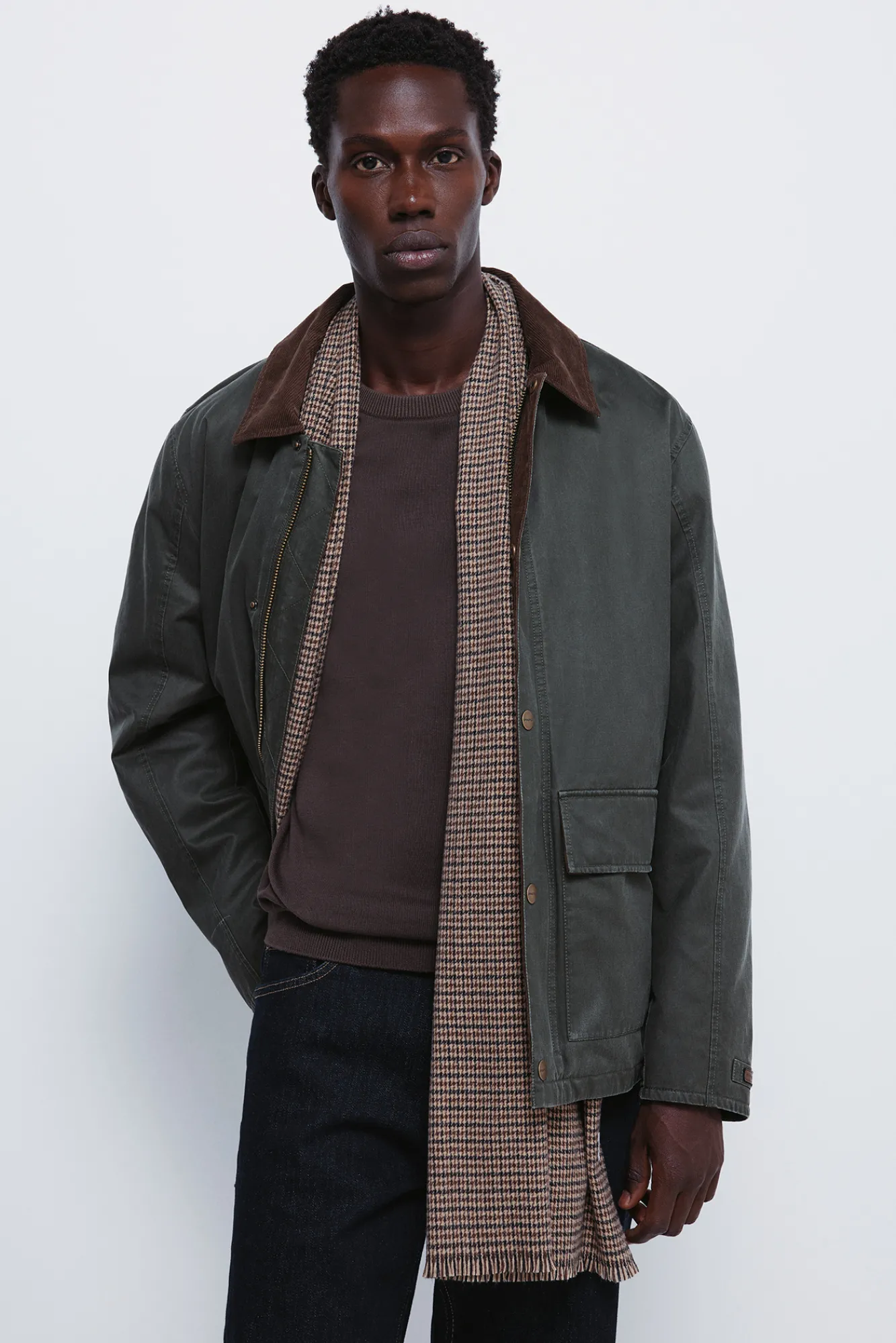 Springfield Parka courte avec col en velours côtelé