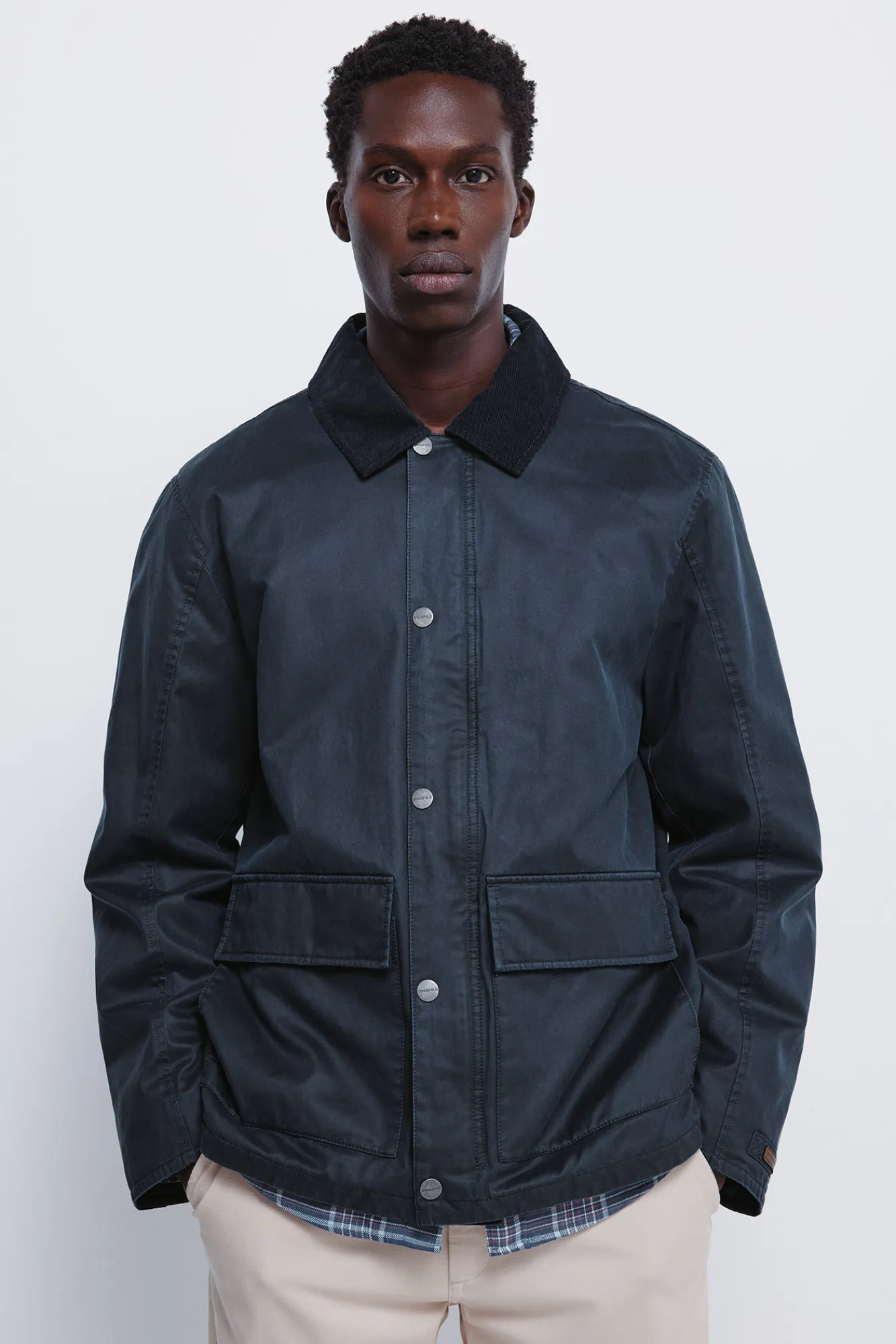 Springfield Parka courte avec col en velours côtelé