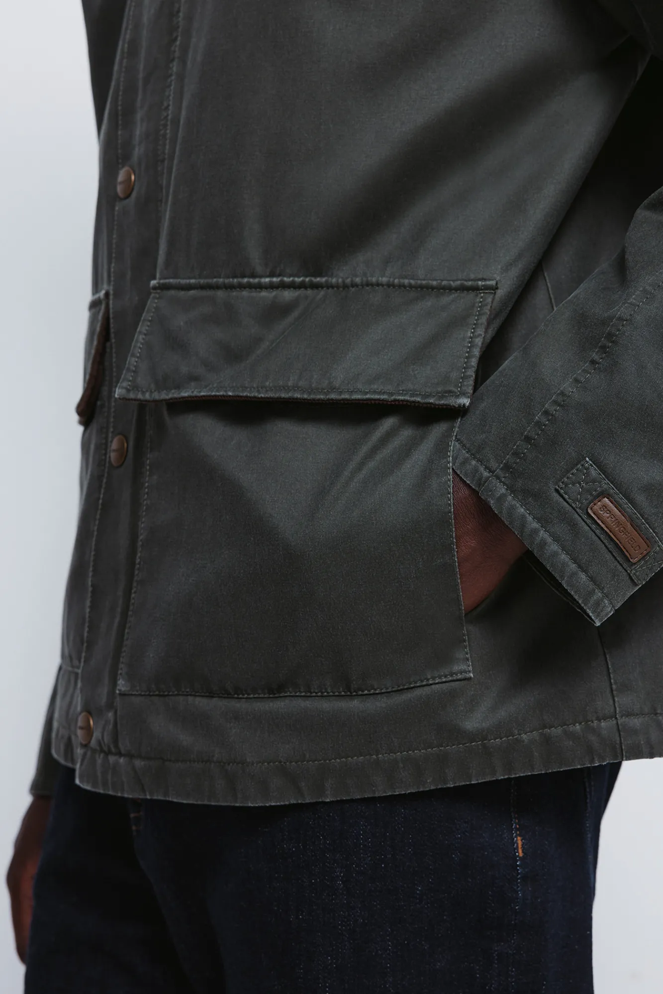Springfield Parka courte avec col en velours côtelé