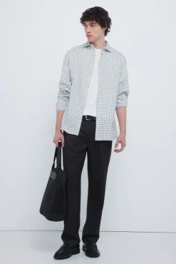 New Springfield Petite chemise &agrave; carreaux blanc