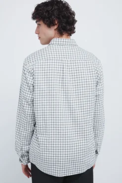 New Springfield Petite chemise &agrave; carreaux blanc