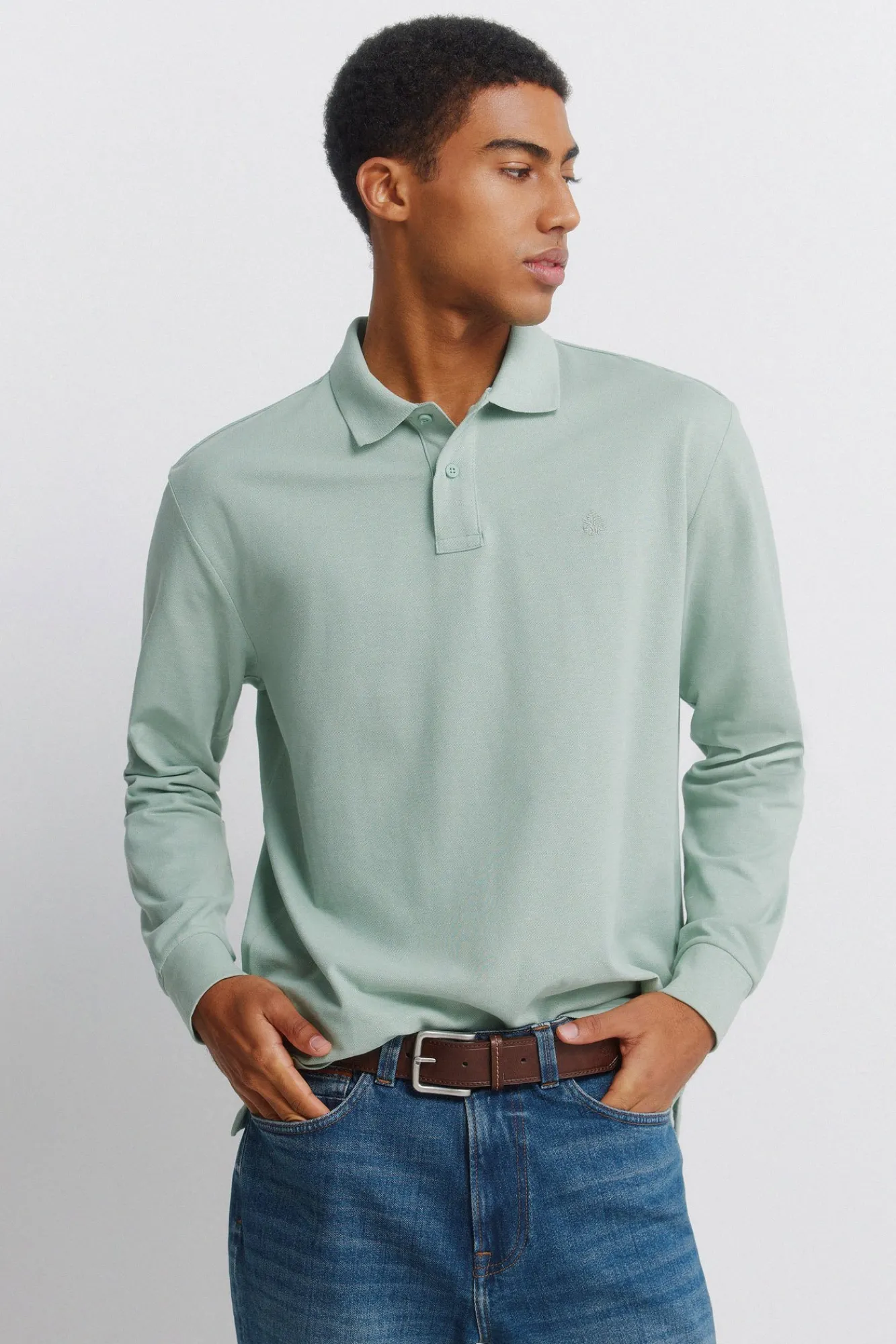 Online Springfield Polo basique manches longues regular fit