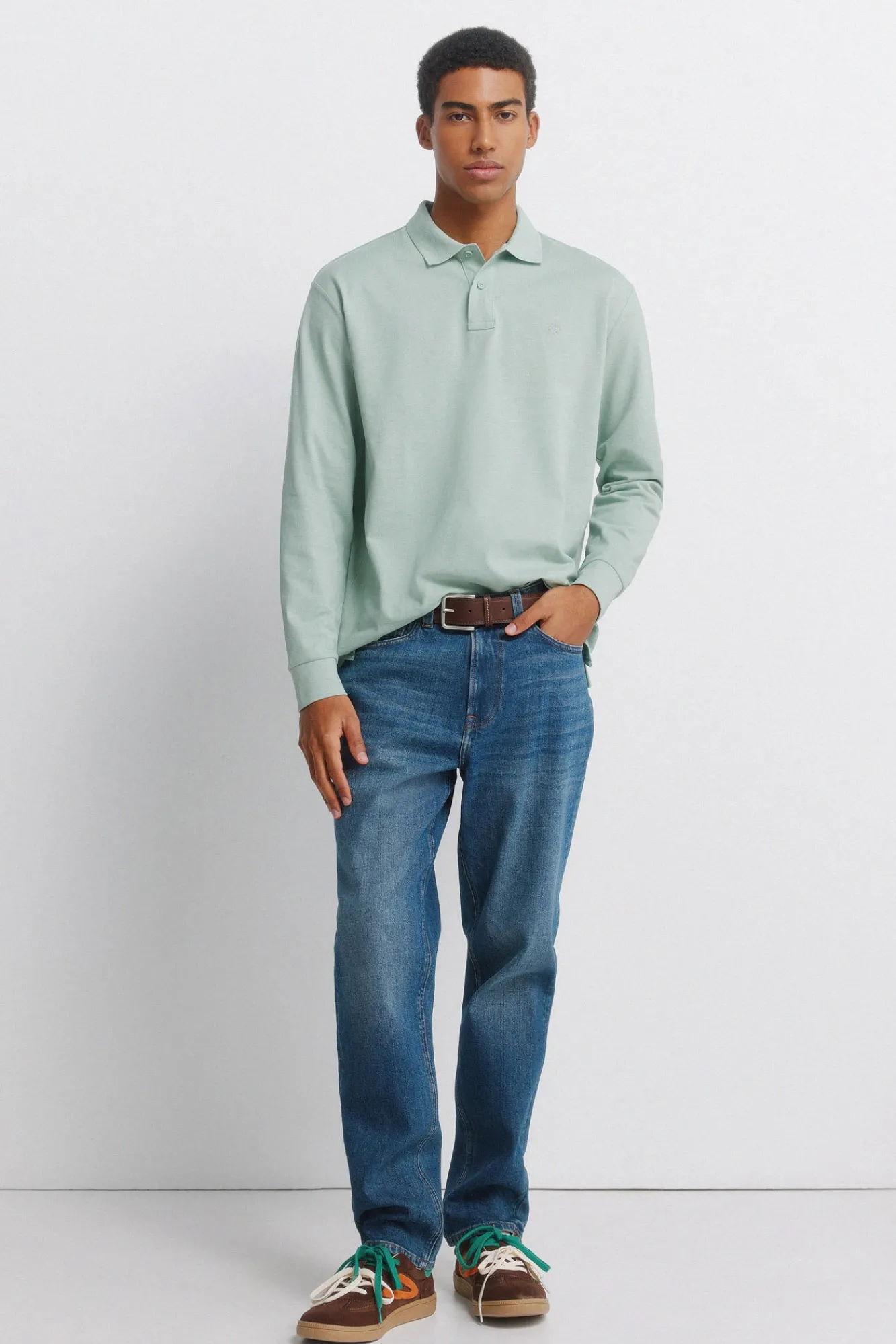 Online Springfield Polo basique manches longues regular fit