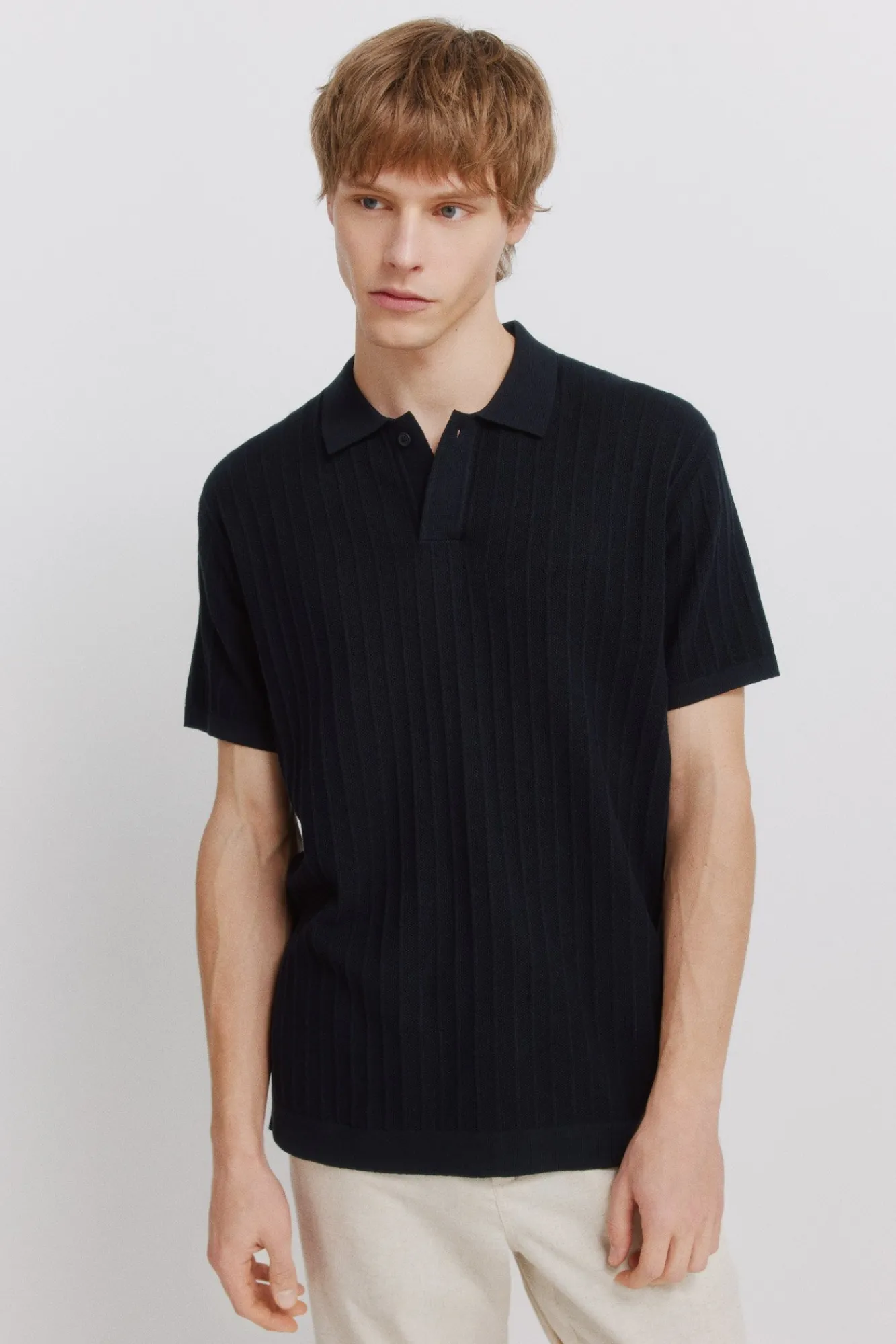 New Springfield Polo basique structuré bleu