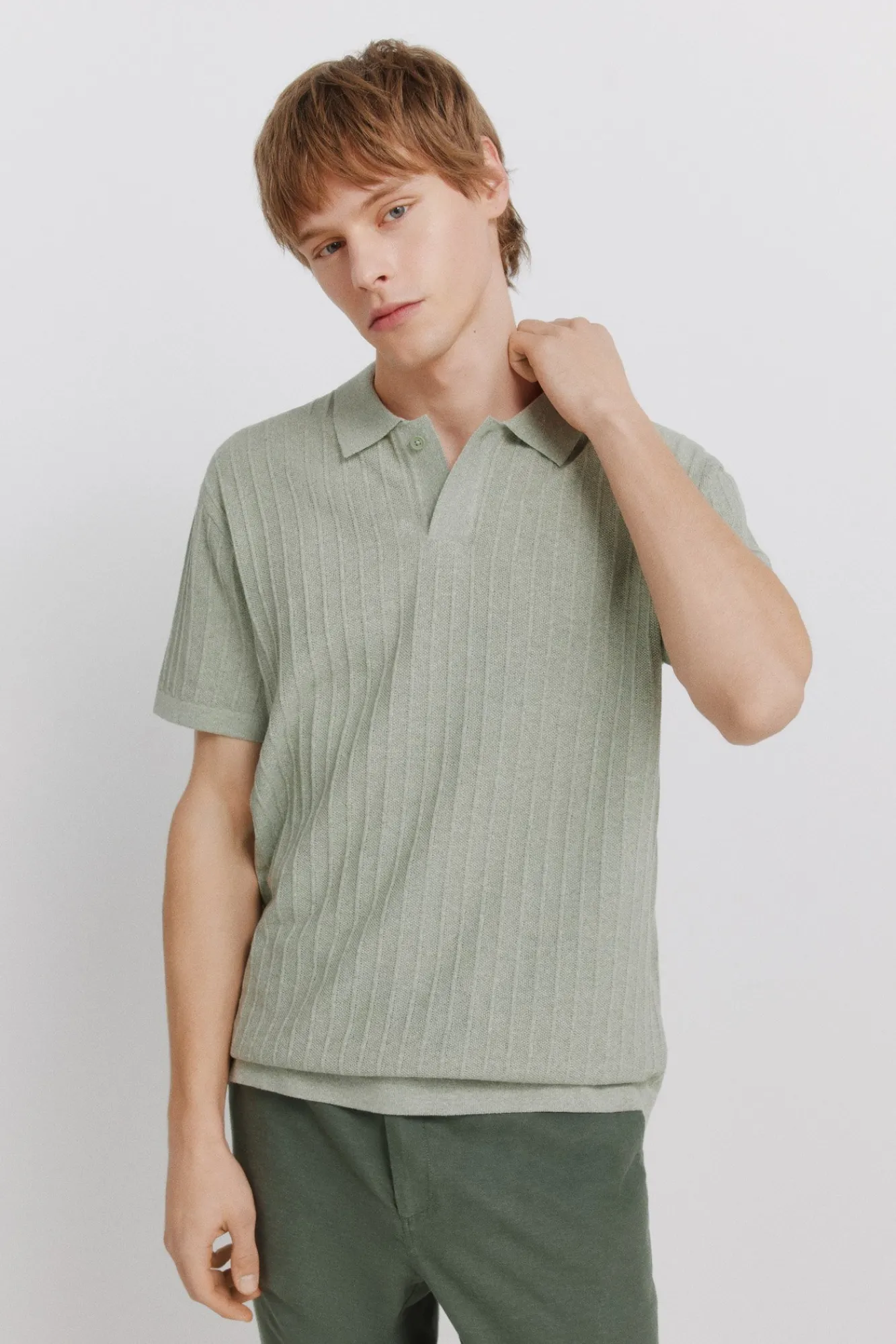 Clearance Springfield Polo basique structuré vert