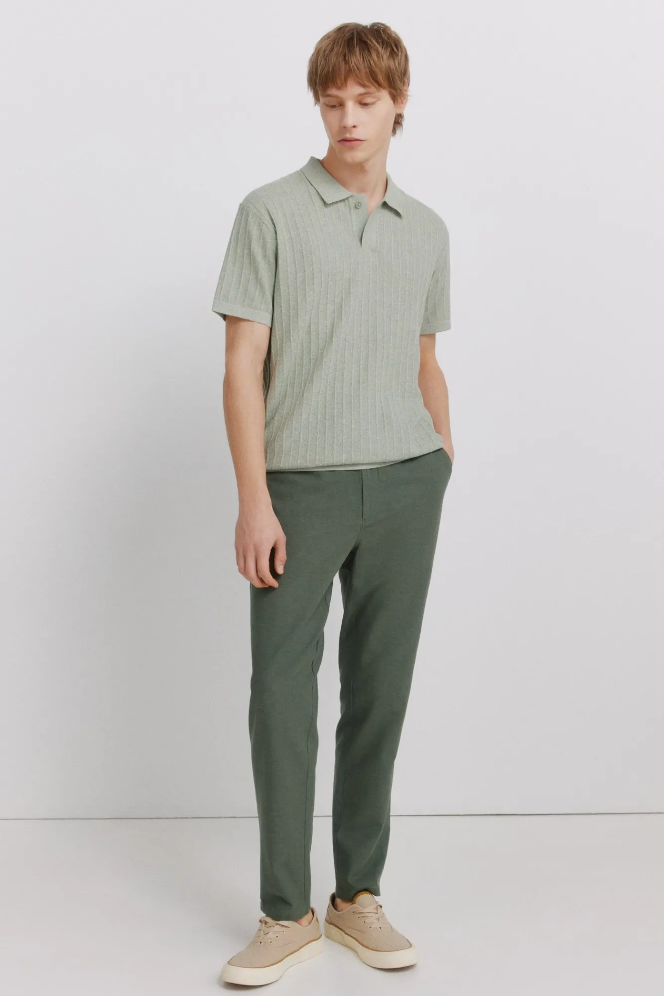 Clearance Springfield Polo basique structuré vert
