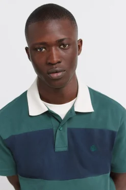 Hot Springfield Polo coupe plac&eacute;e regular fit en piqu&eacute; bleu