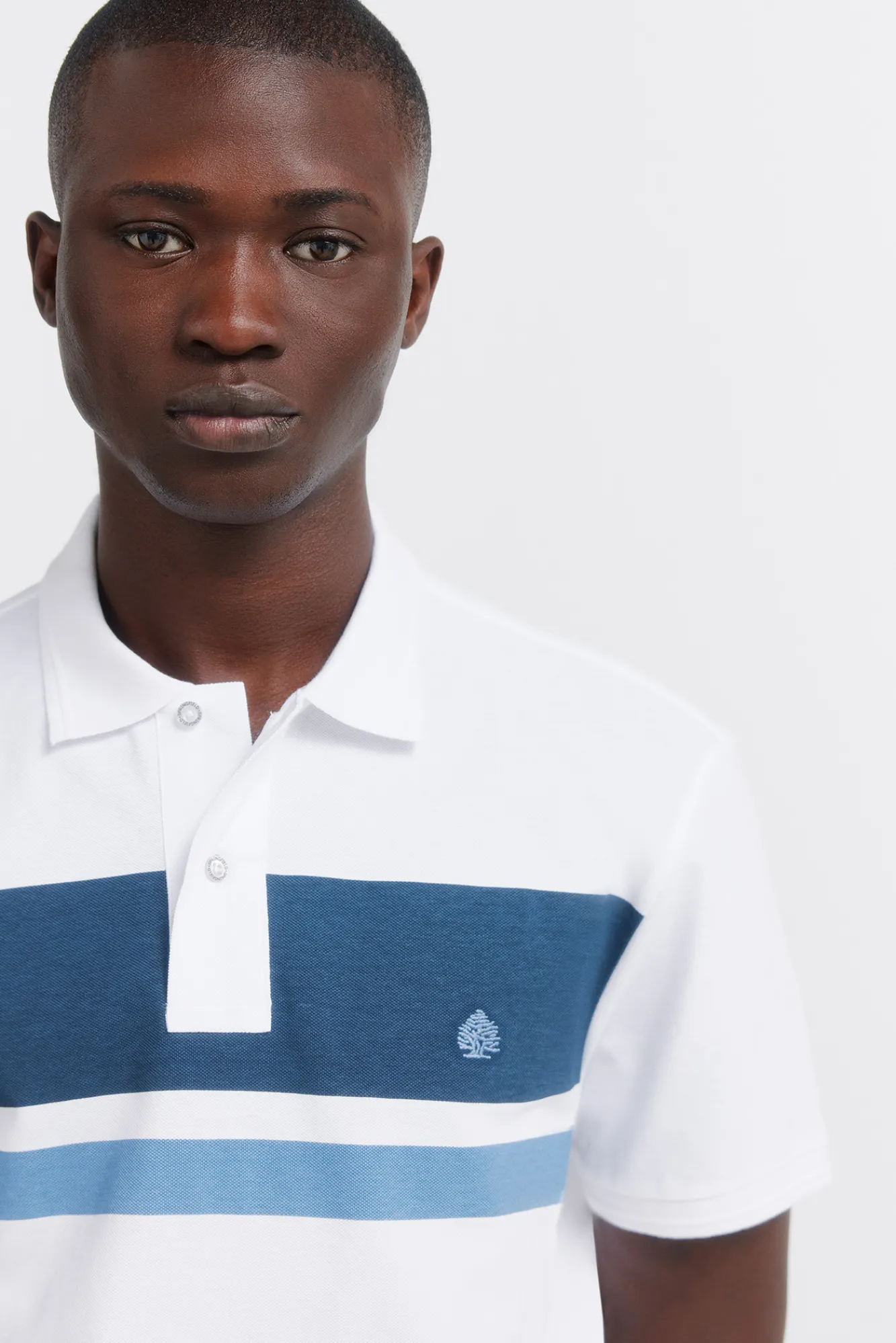 Best Springfield Polo en piqué à rayures imprimées regular fit bleu