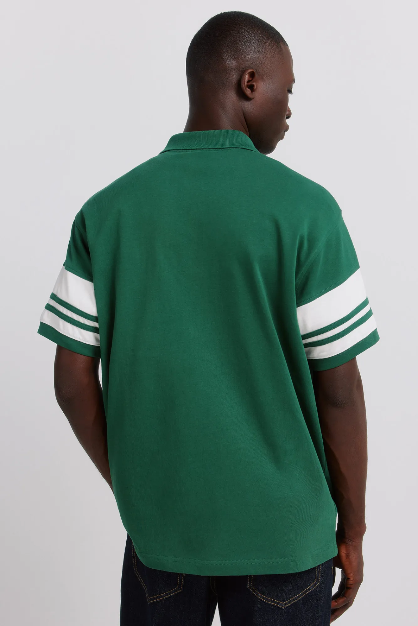Springfield Polo en piqué à manches à blocs de couleur contrastants coupe droite vert