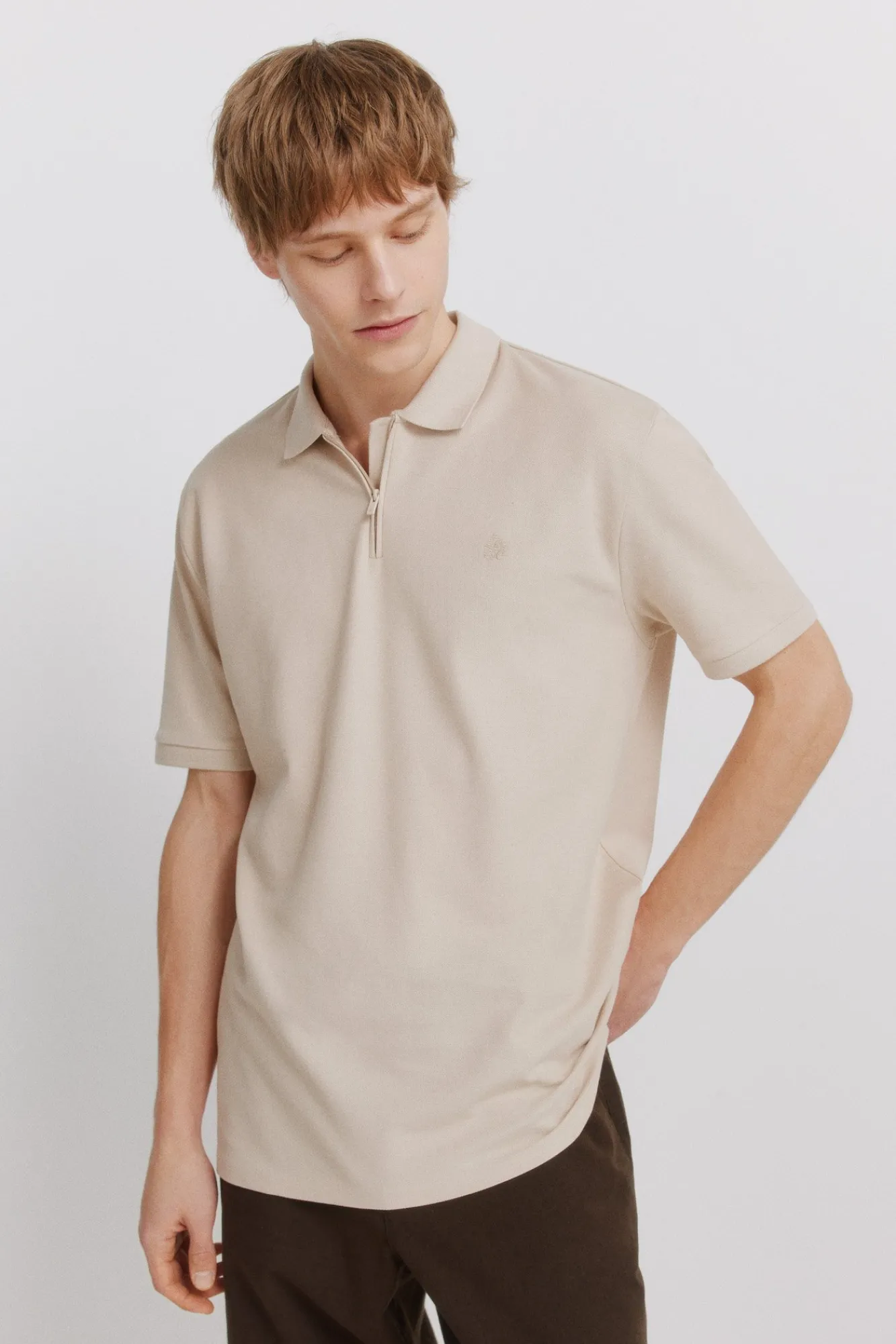 Online Springfield Polo en piqué à fermeture éclair regular fit