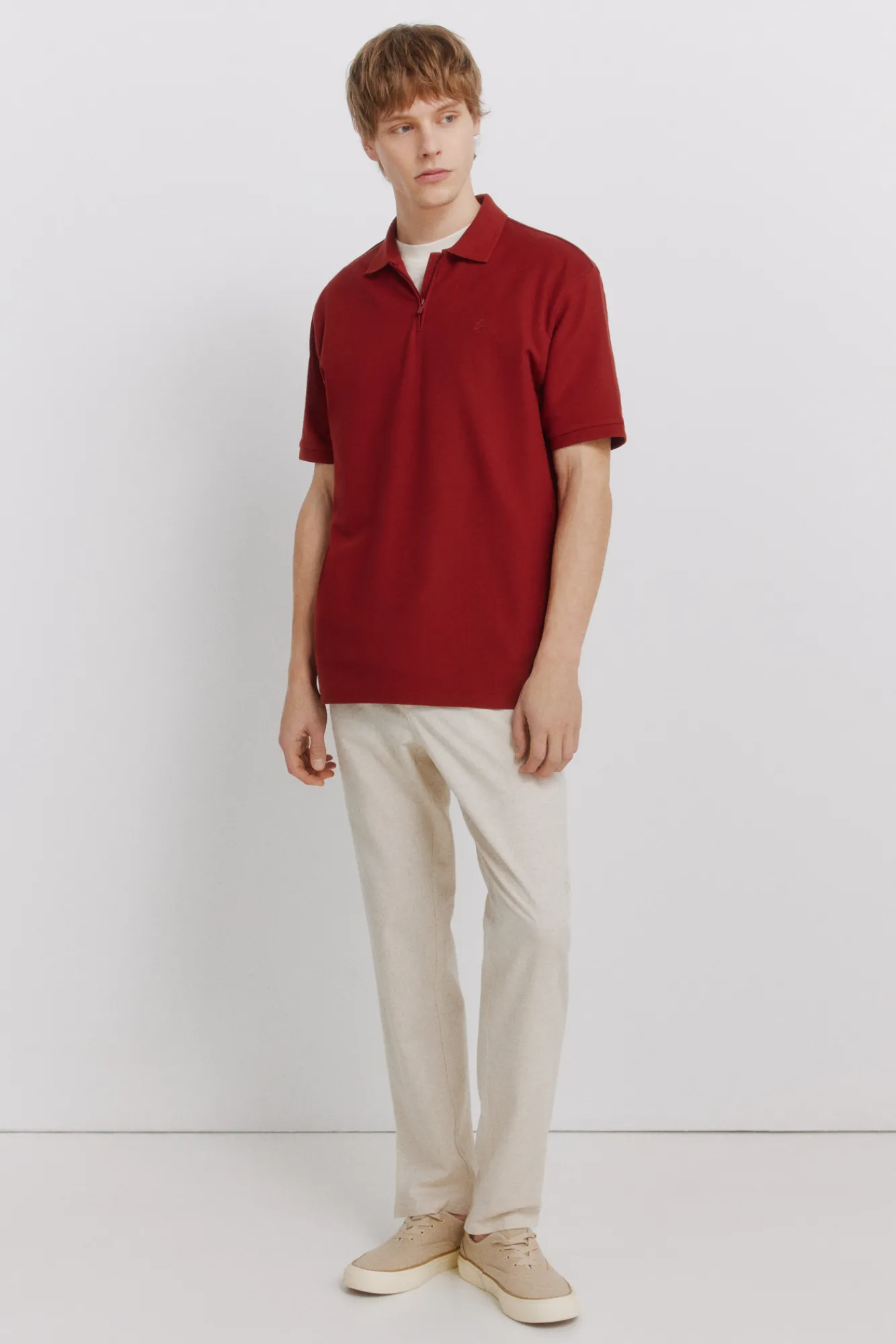Online Springfield Polo en piqué à fermeture éclair regular fit