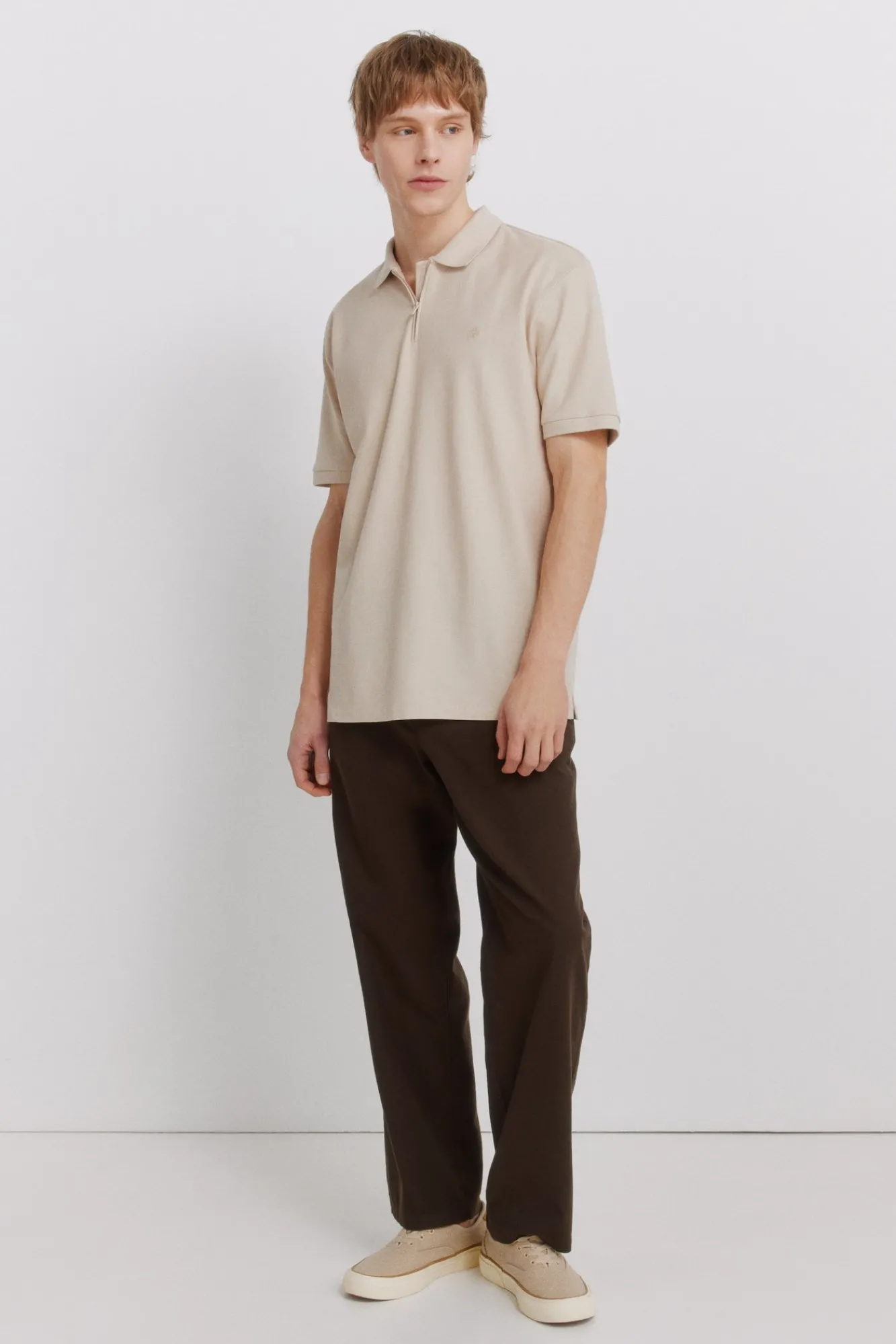 Online Springfield Polo en piqué à fermeture éclair regular fit