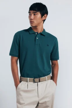 Discount Springfield Polo piqué basique regular fit vert