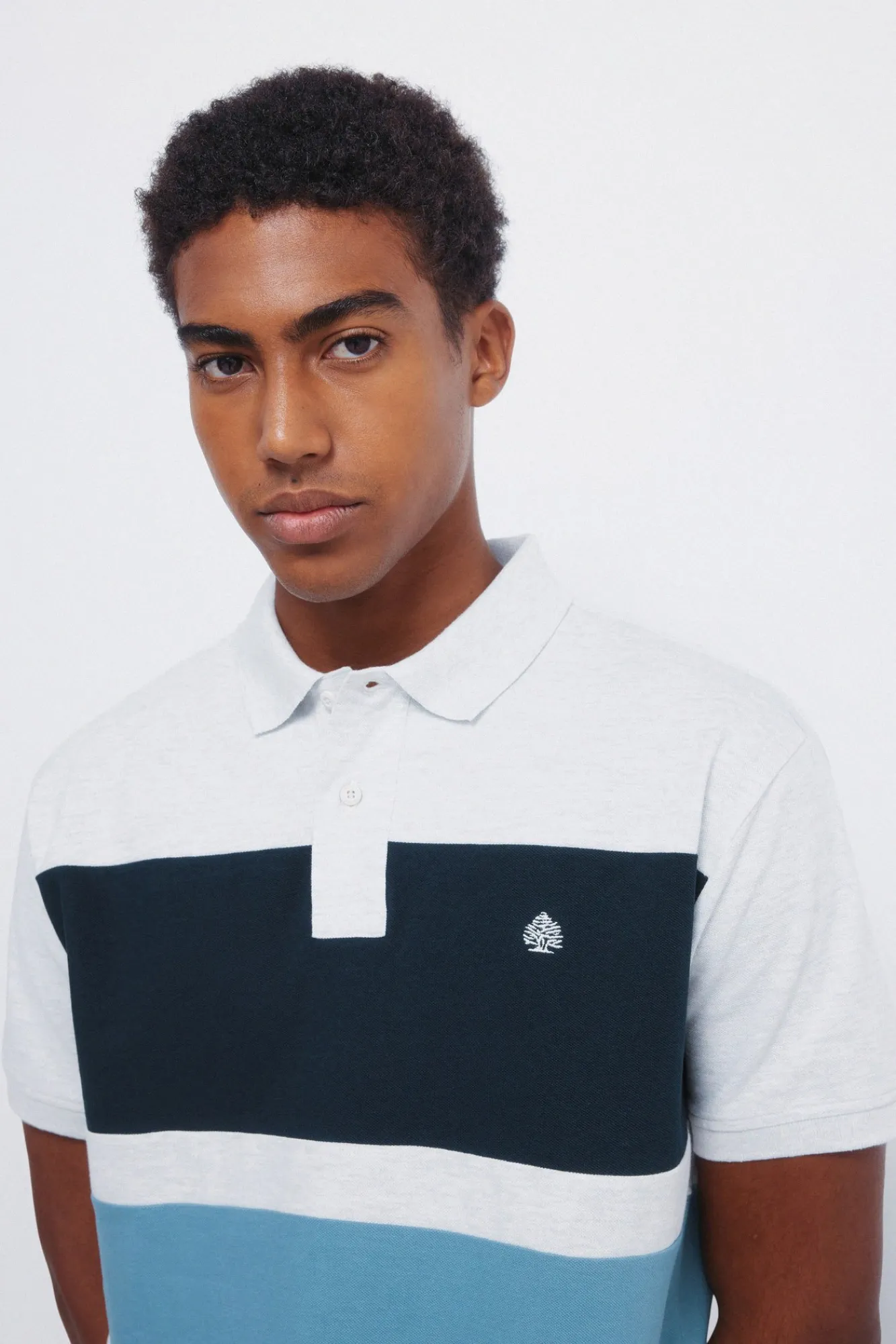Hot Springfield Polo piqué color block piqué classique gris