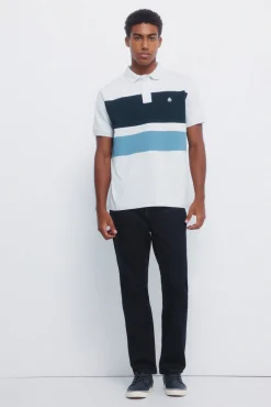 Hot Springfield Polo piqué color block piqué classique gris