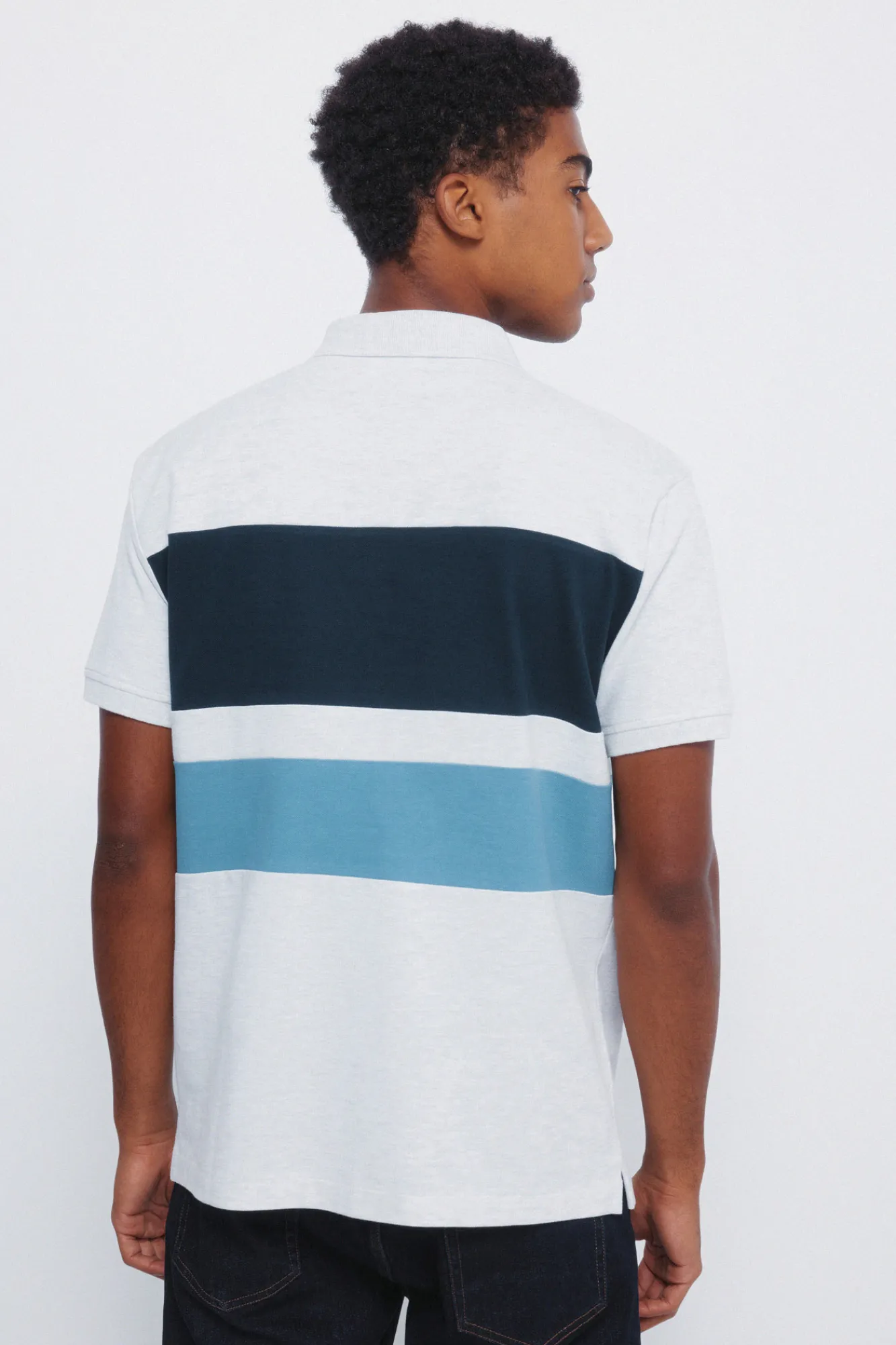 Hot Springfield Polo piqué color block piqué classique gris