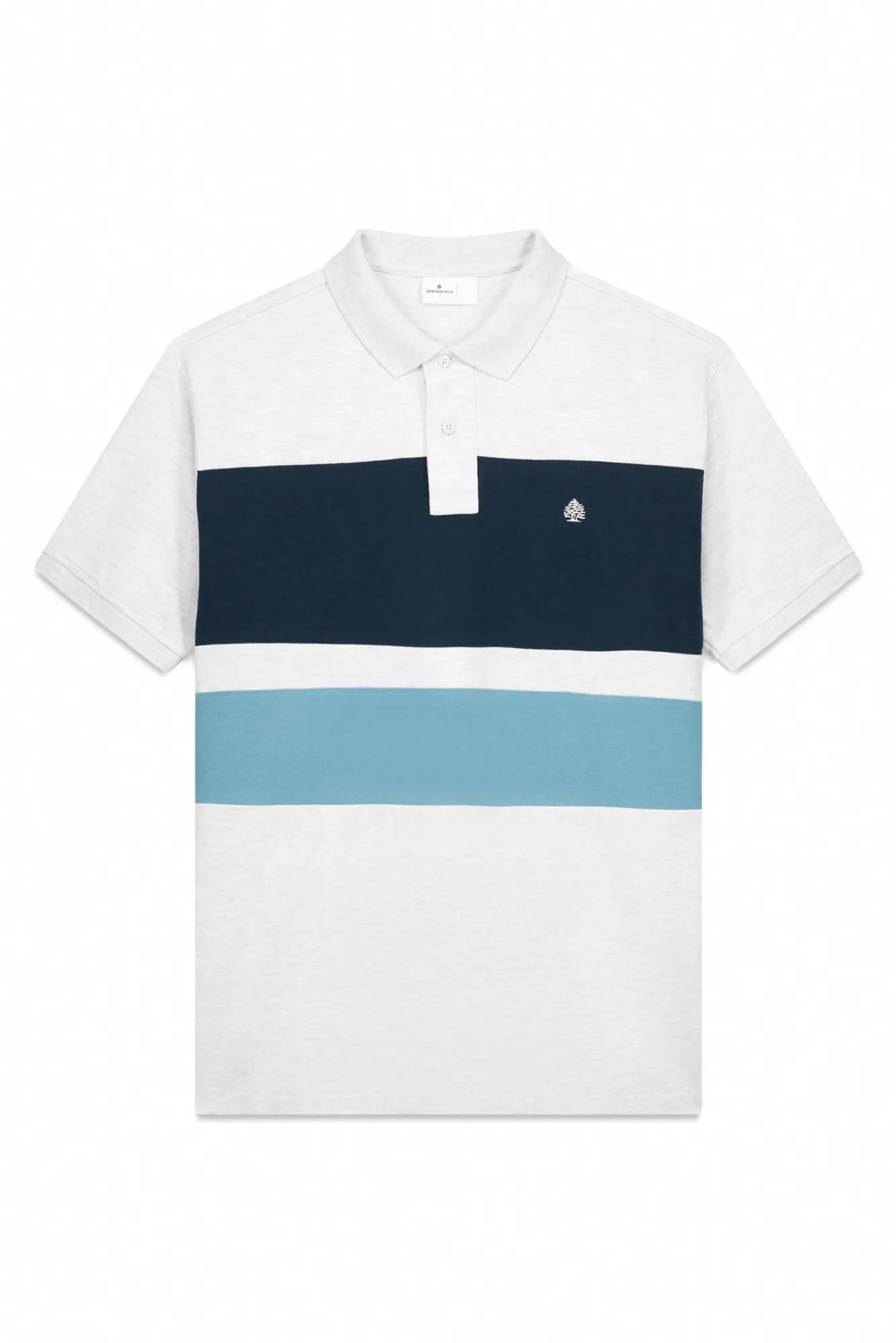 Hot Springfield Polo piqué color block piqué classique gris